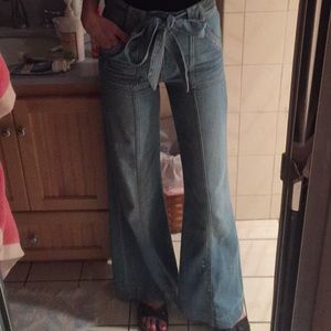 7 For All Mankind Belted Palazzo Jeans